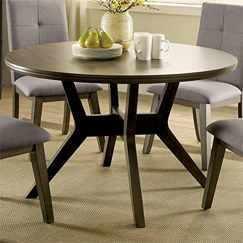Gray Round Wood Dining Table C3992