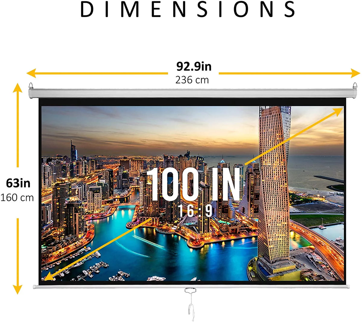 100 Inch Portable Projector Screen and Stand U862