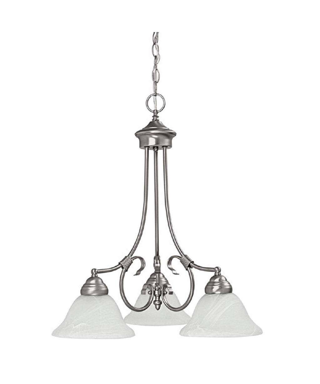 3 Light Matte Nickel Chandelier V66883