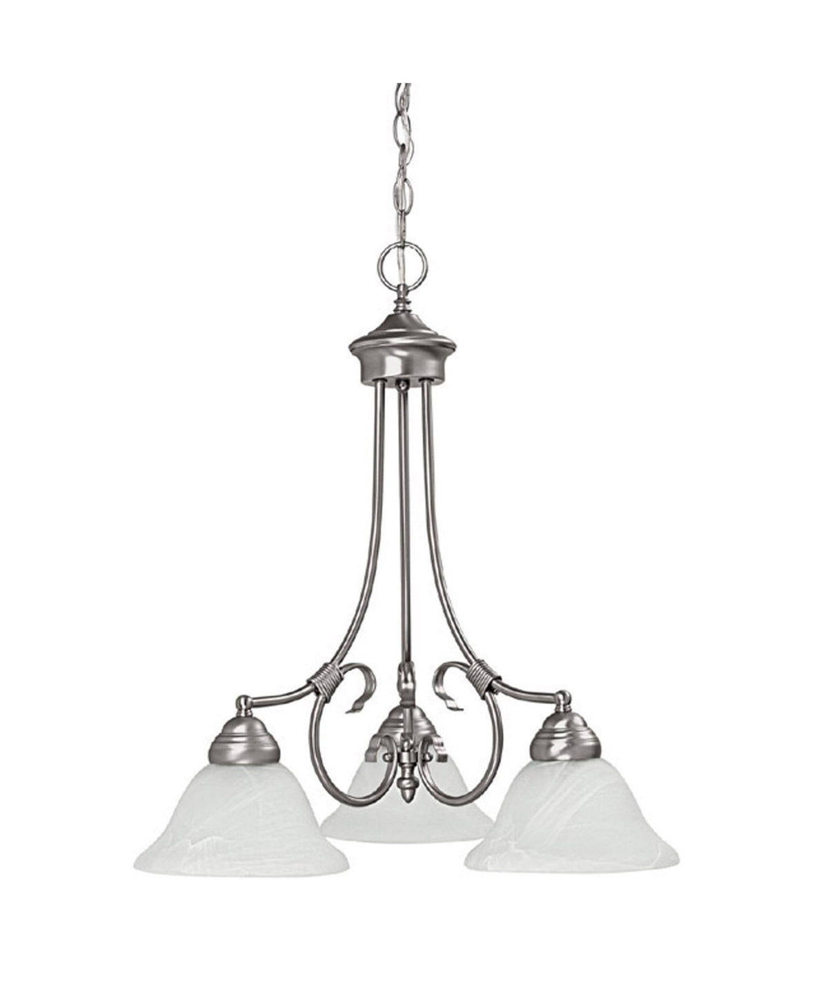 3 Light Matte Nickel Chandelier V66883