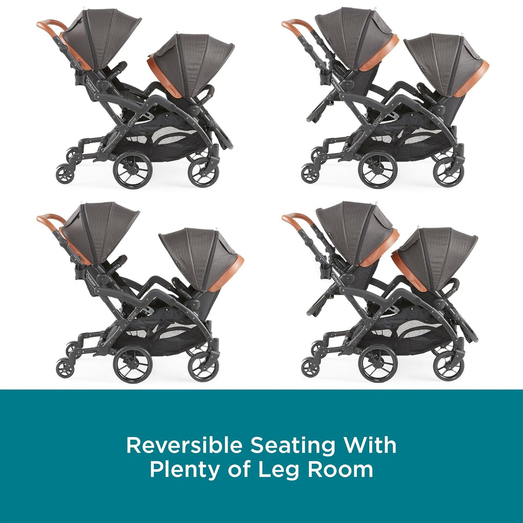Black Herringbone Convertible Tandem Double Stroller C219540