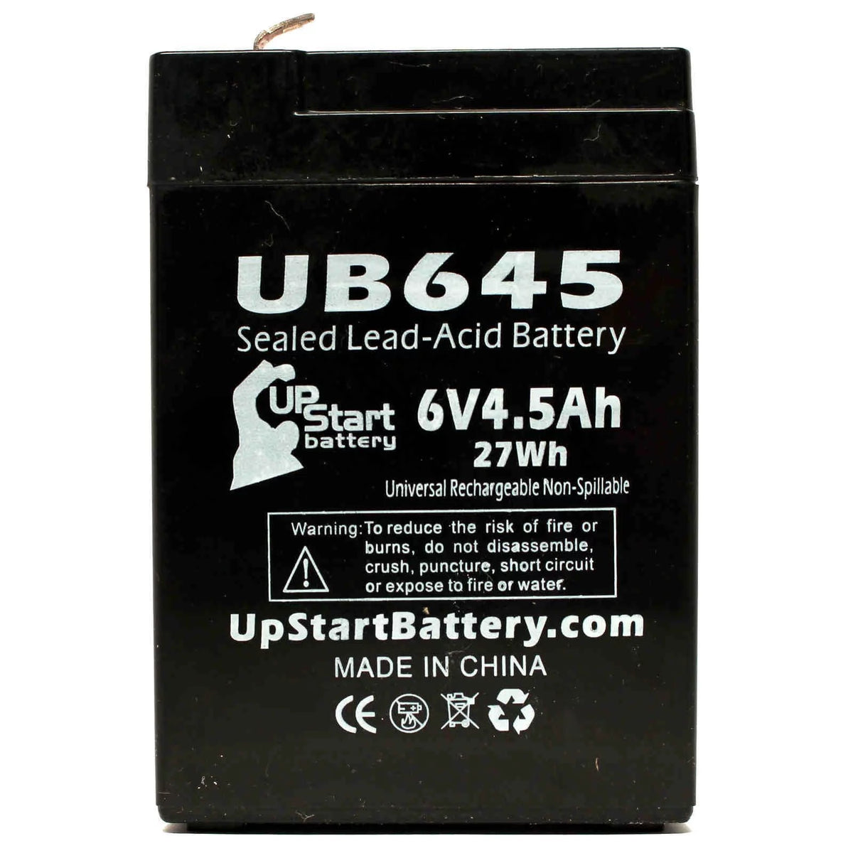 6V 4.5Ah Sealed Lead Acid Battery with F1 to F2 Terminal Adapters I595910