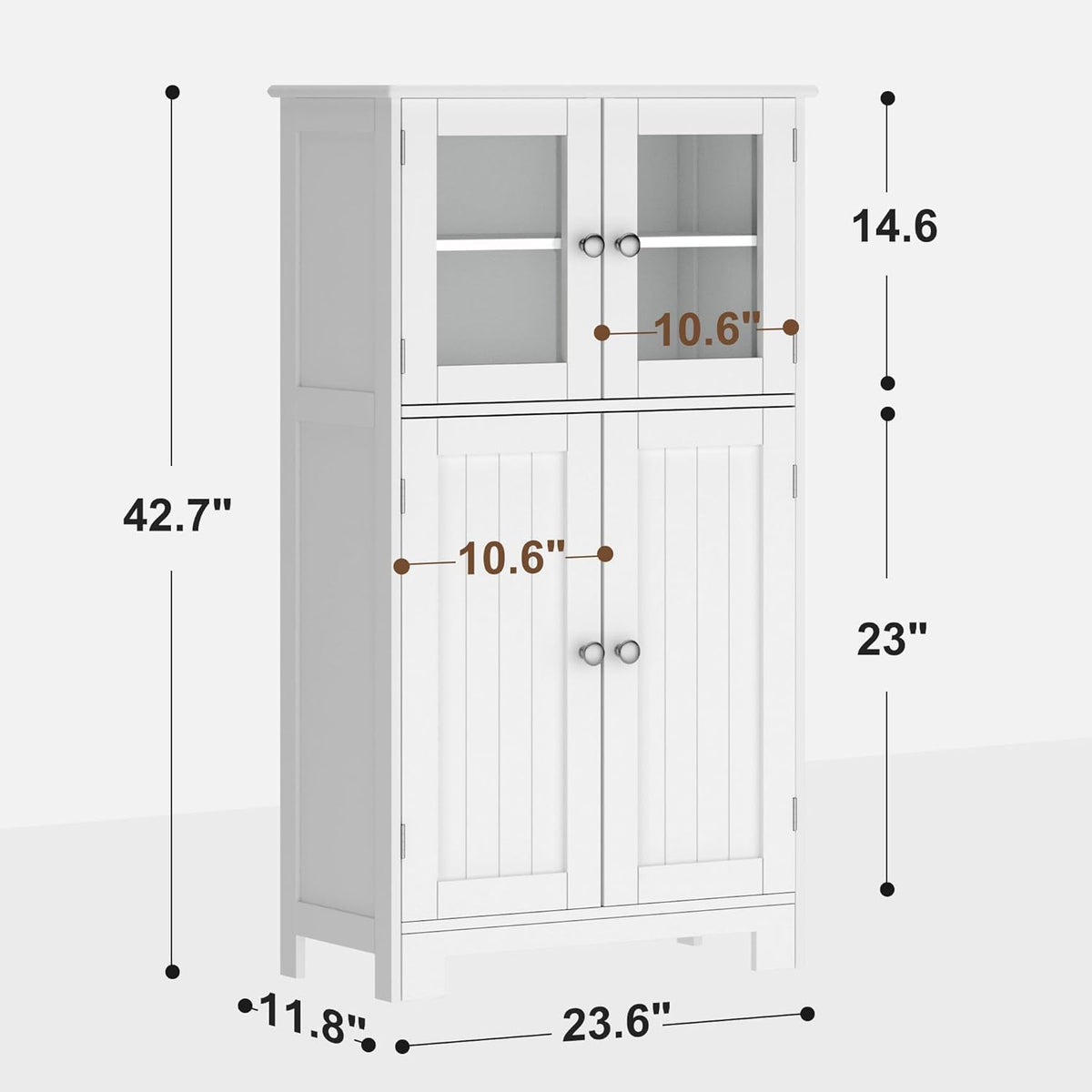 White Freestanding Kitchen Pantry Storage Cabinet K6645