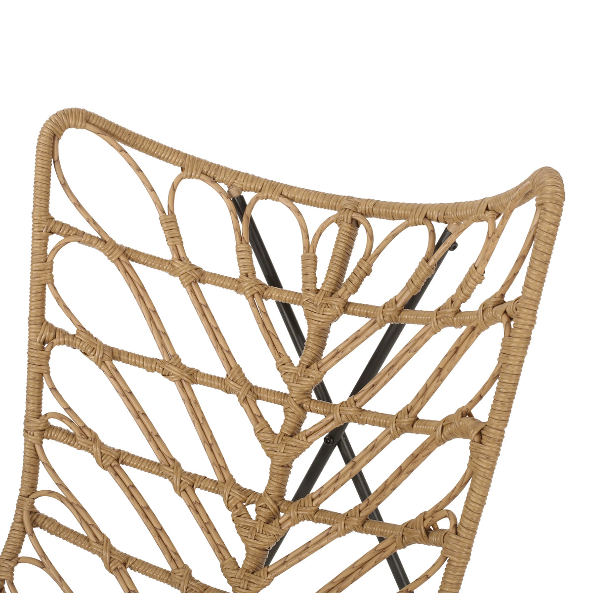 Light Brown and Black Wicker Accent Chairs Set of 2 K2904