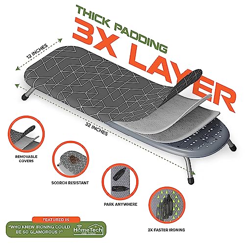 Grey Foldable Table Top Ironing Board with Wall Mount W544