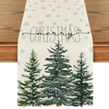 Beige Pine Tree Snowflake Merry Christmas Table Runner 13 x 72 Inch G268