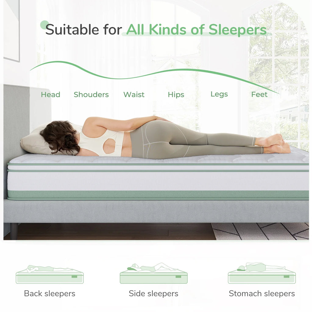 Gel Memory Foam Pocket Spring Hybrid Mattress Full Z7894