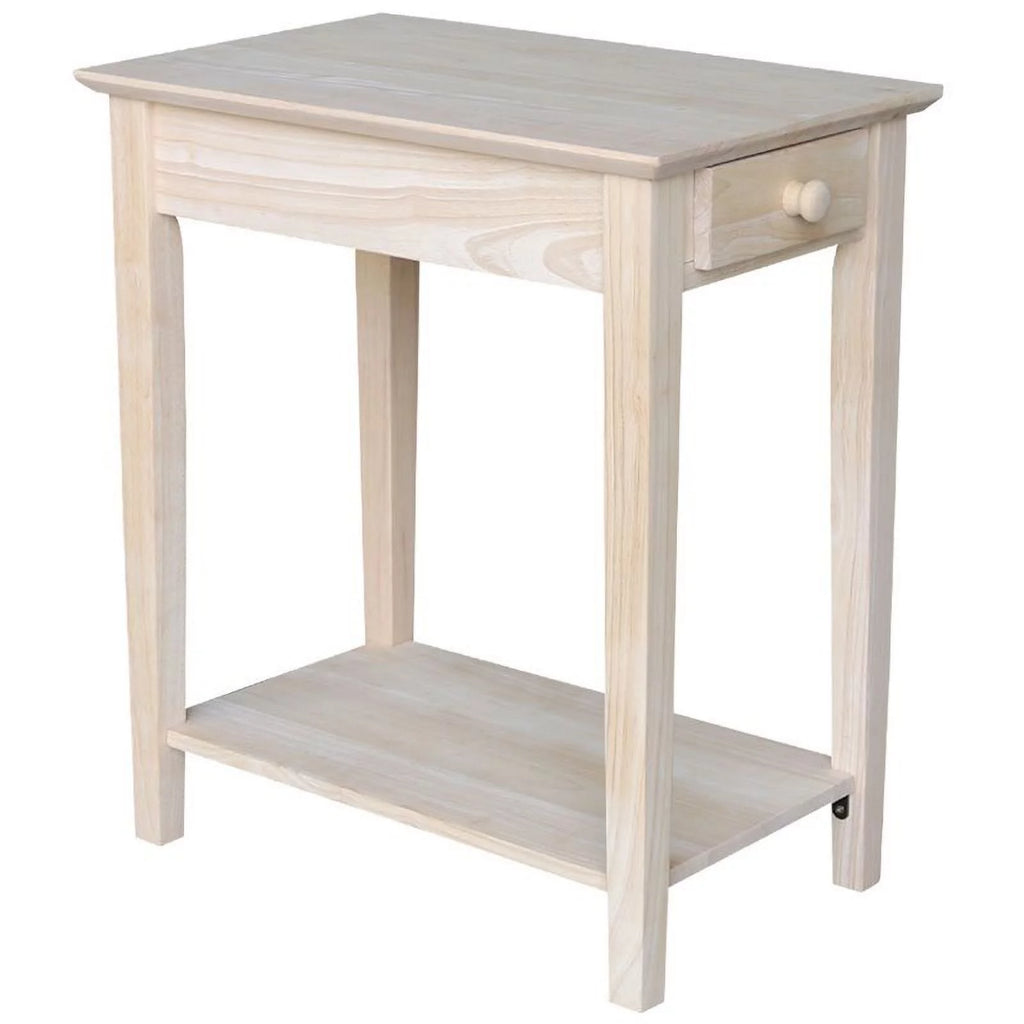 Natural Wood 1 Drawer End Table U2178