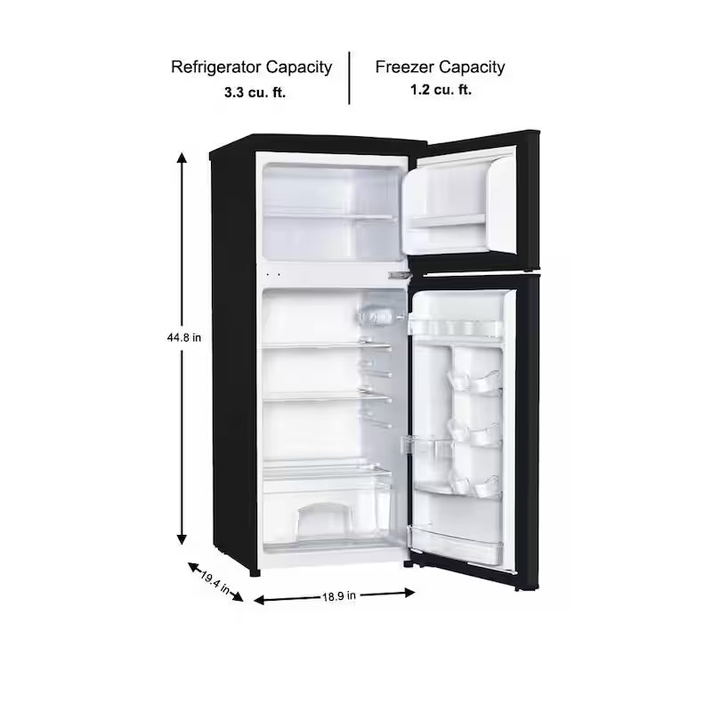 18.5 in. W 4.5 cu. ft. Black 2-Door Mini Refrigerator with Freezer R5195