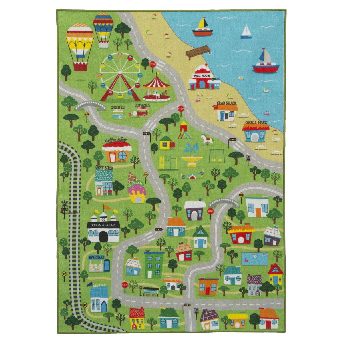 Kids Extra Large Road Map Activity Rug C61969