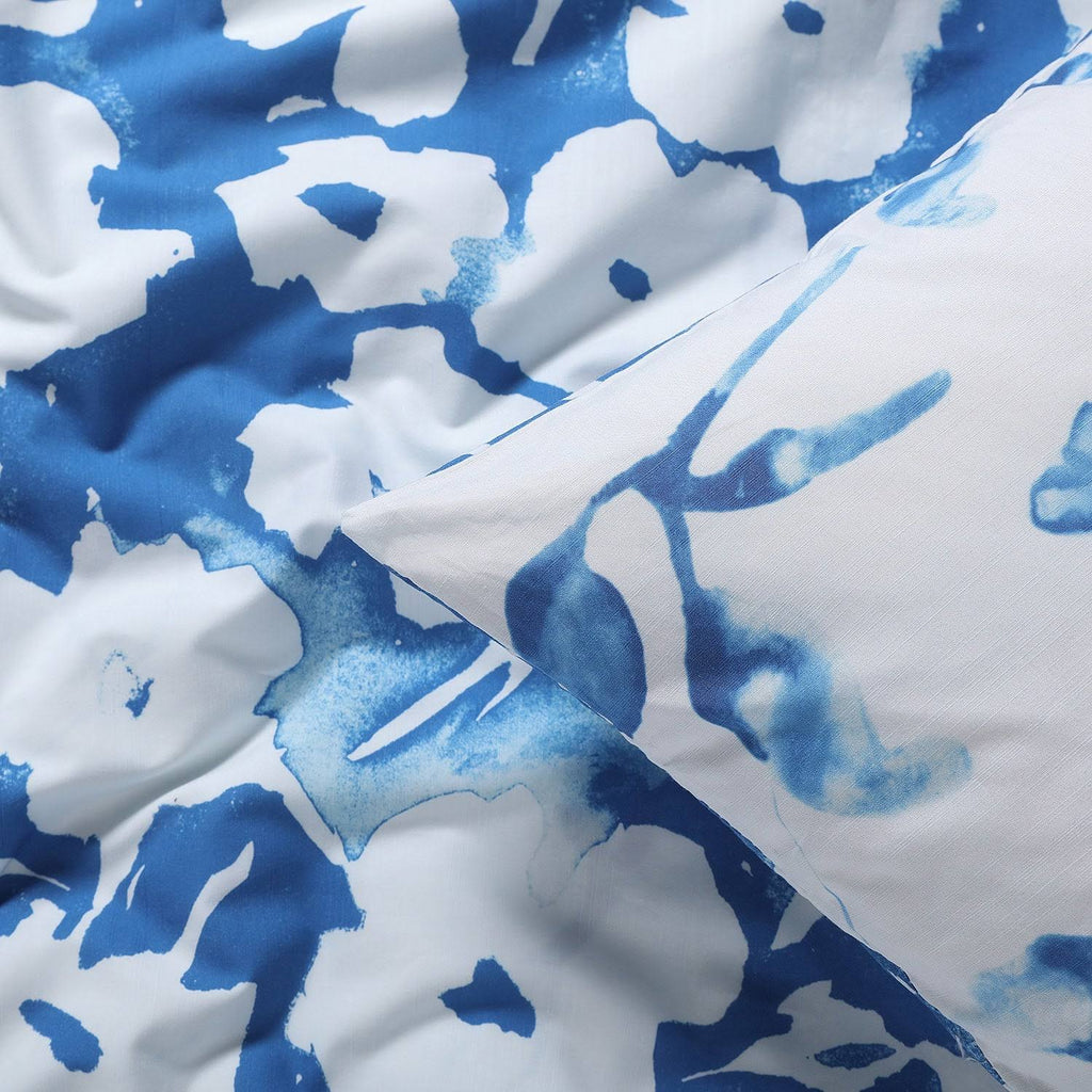 Ocean Blue Cotton Percale Reversible Duvet Cover Set S3522
