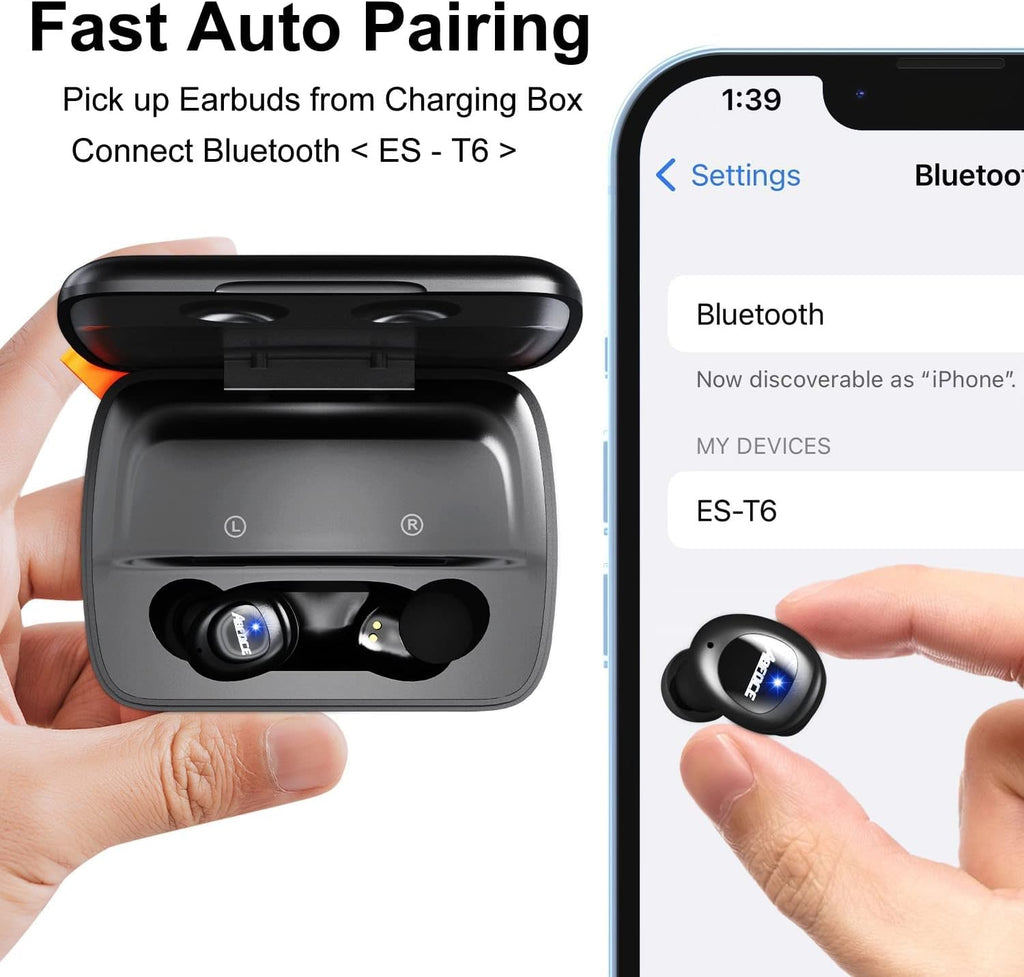 Wireless Earbuds Bluetooth 5.1 Noise Cancelling in-Ear Earphone 160H Playtime IPX6 Waterproof Pack of 2 D25996
