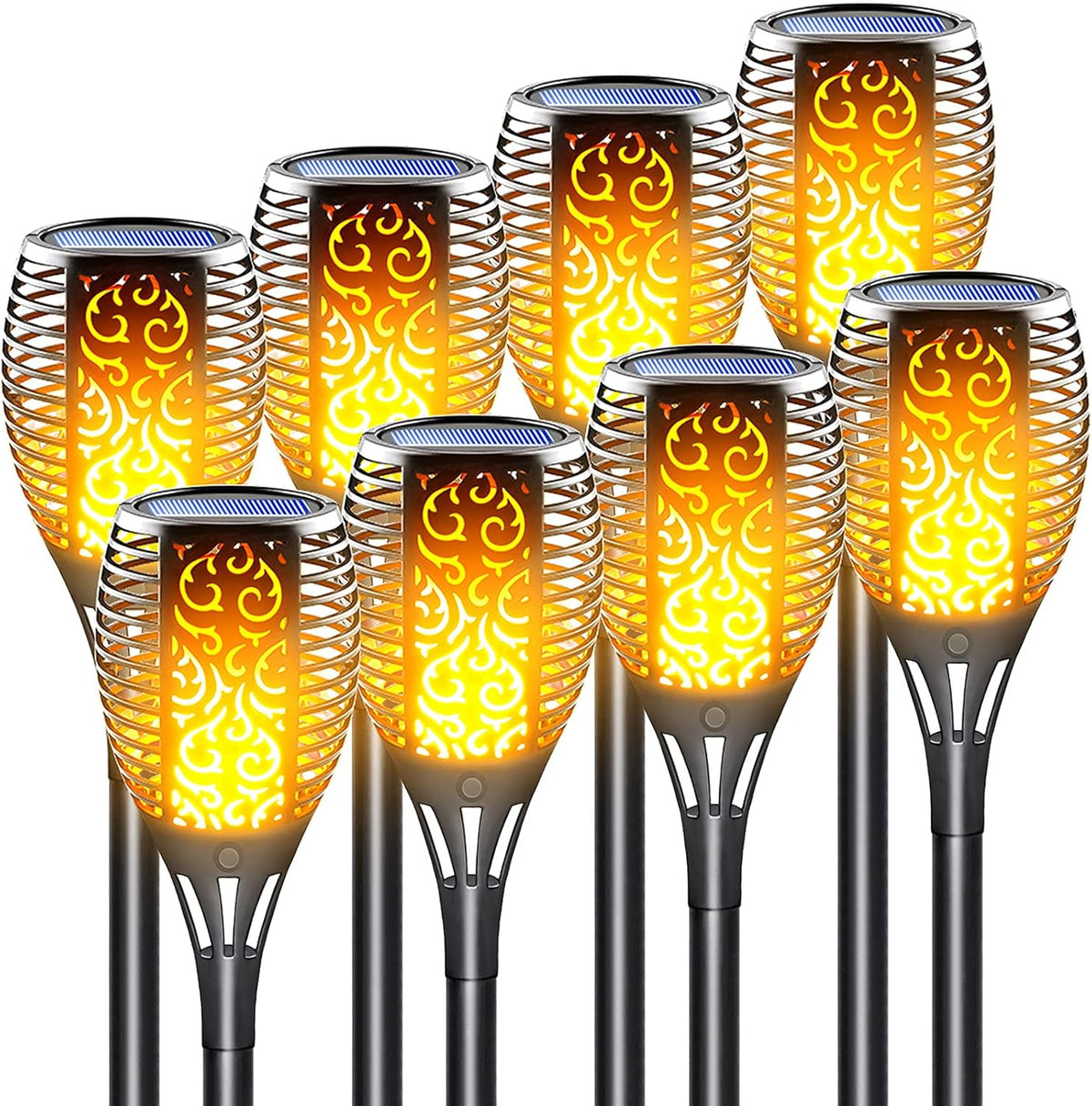 8 Pack Solar Torch Light with Flickering Flame A57007