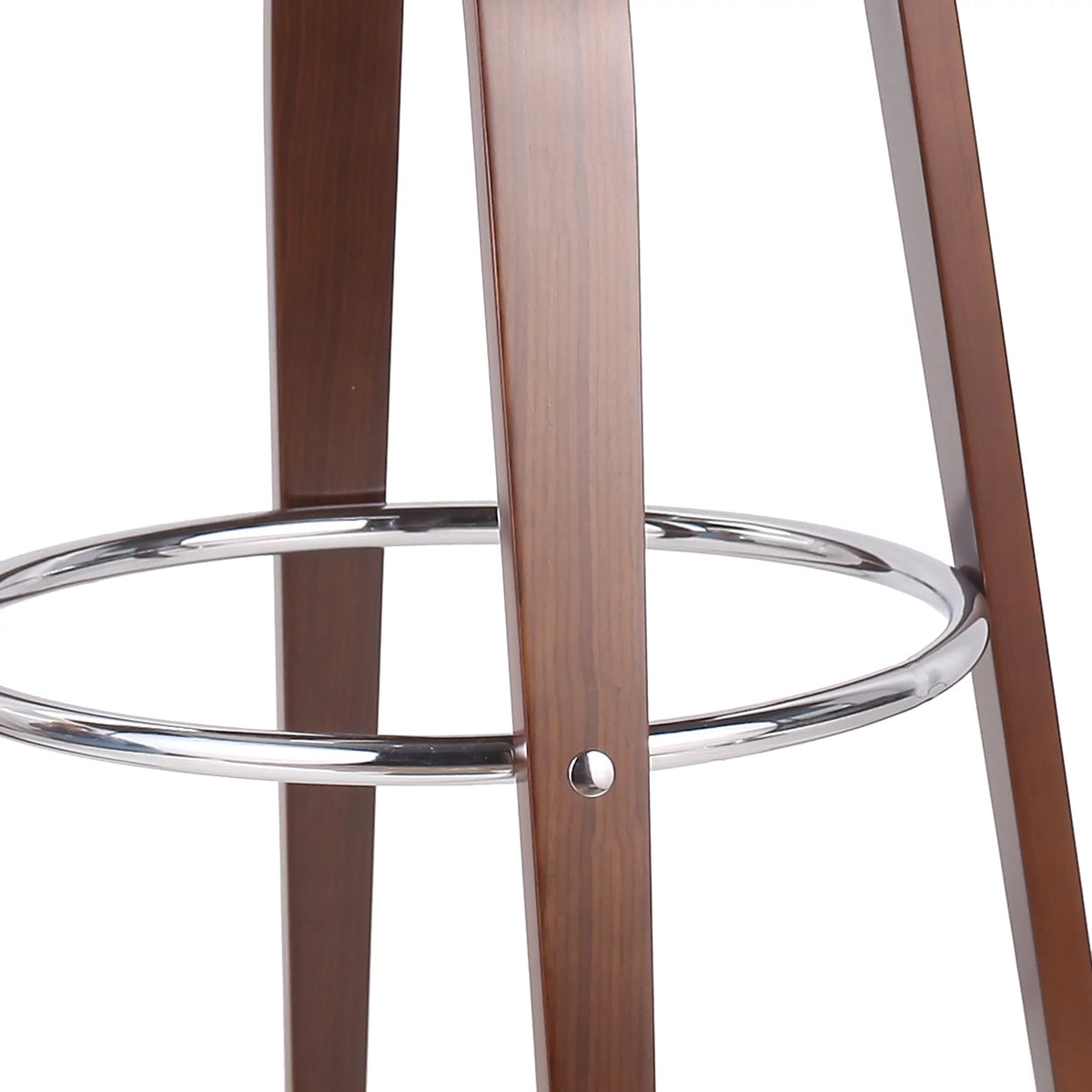 Cognac Brown Walnut Upholstered Swivel Barstool O230