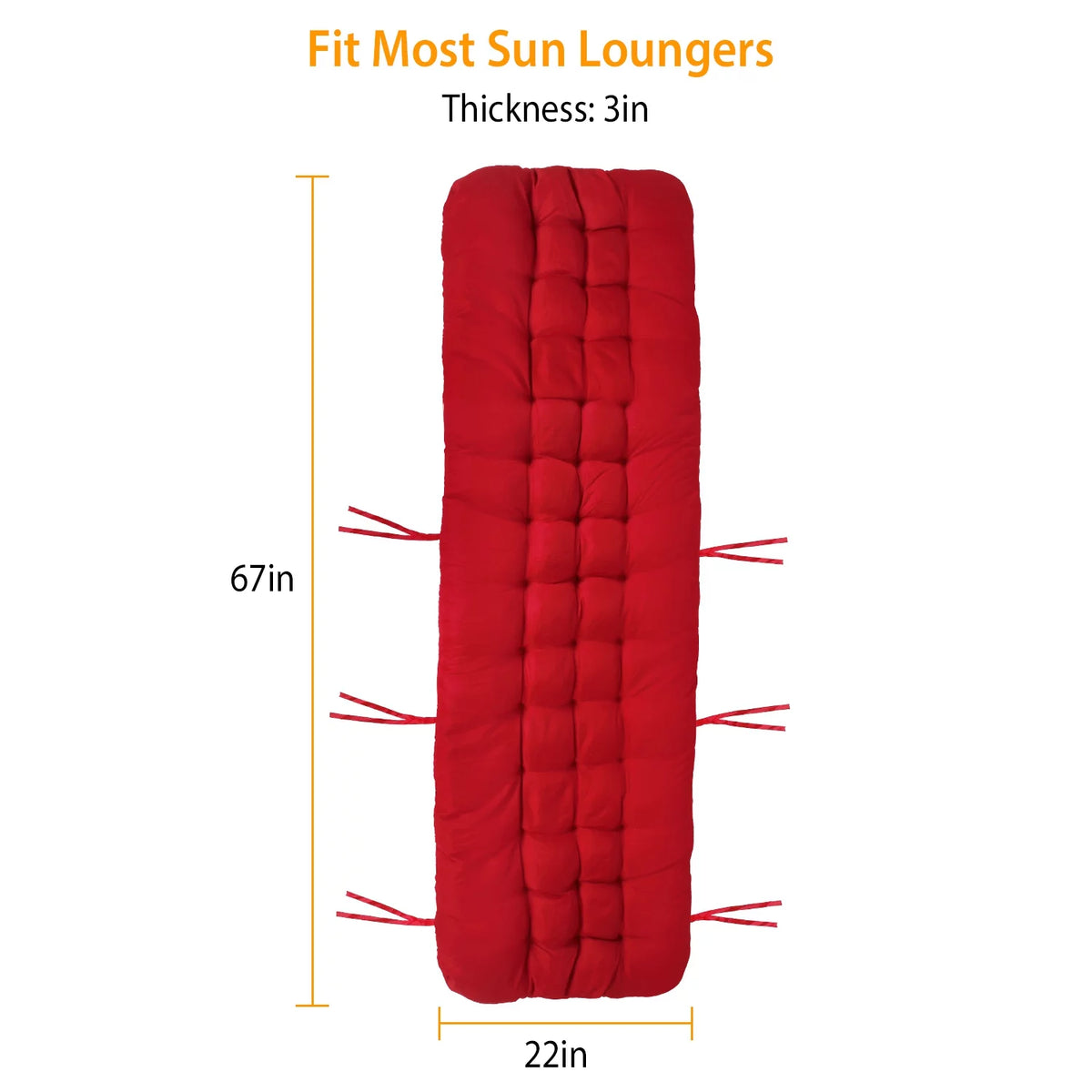 Red Outdoor Chaise Lounger Cushion G838738