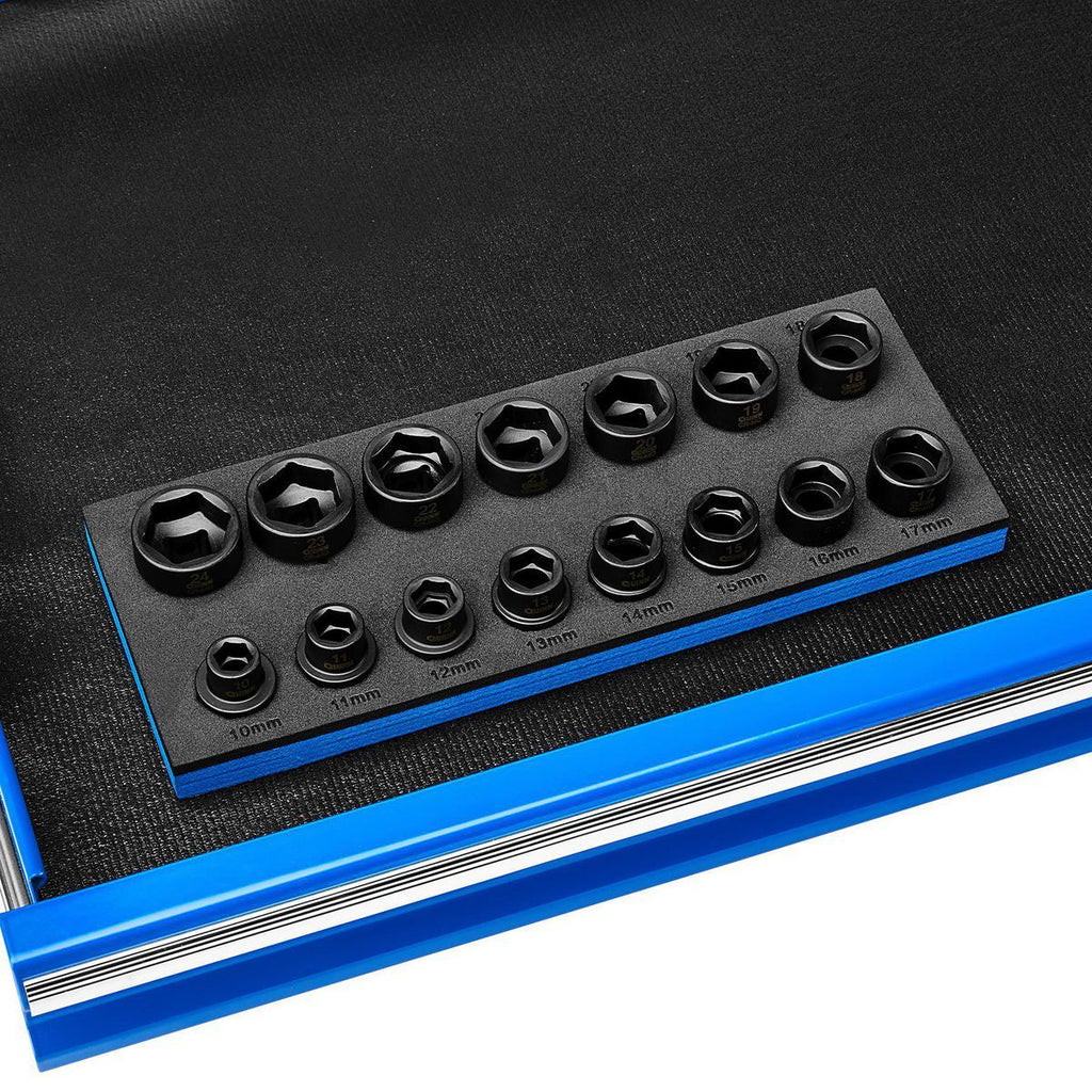 1/2 in. Drive Metric Low-Profile Impact Socket Set, 15-Piece C840