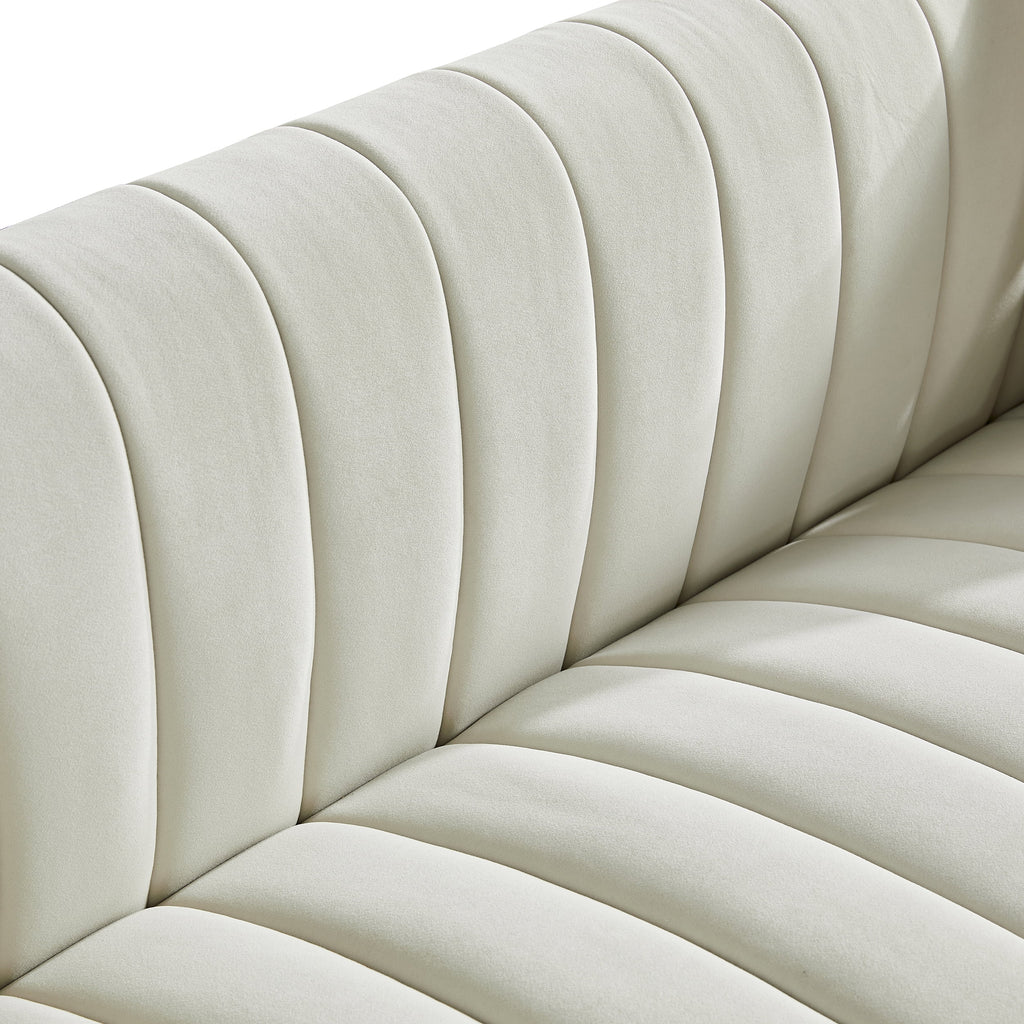 White Velvet Tufted Sofa D73908