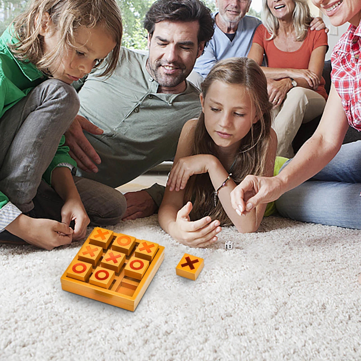 Wooden Tic Tac Toe Coffee Table Decor X3952