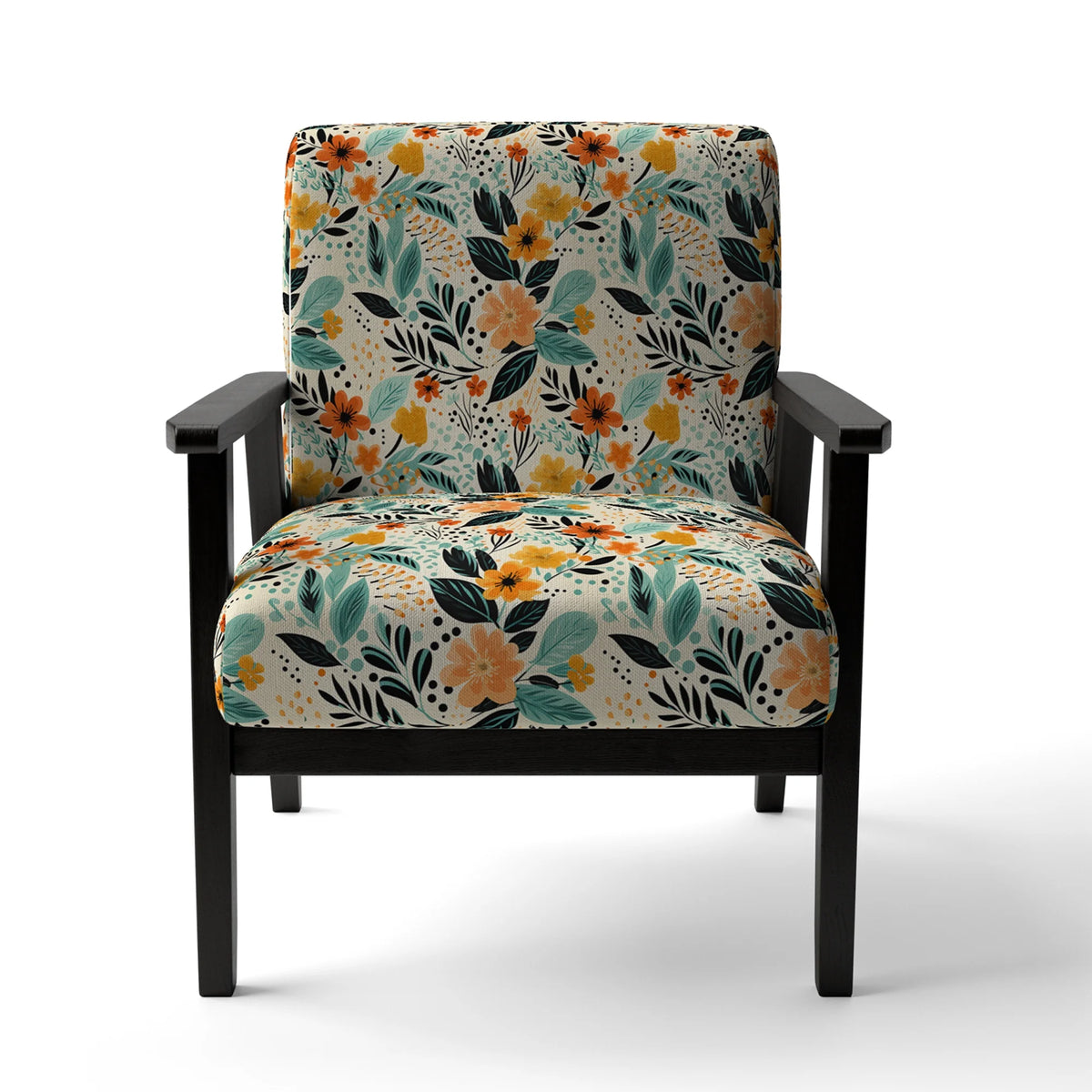 Upholstered Cottage Accent Chair and Floral Arm Chair I995