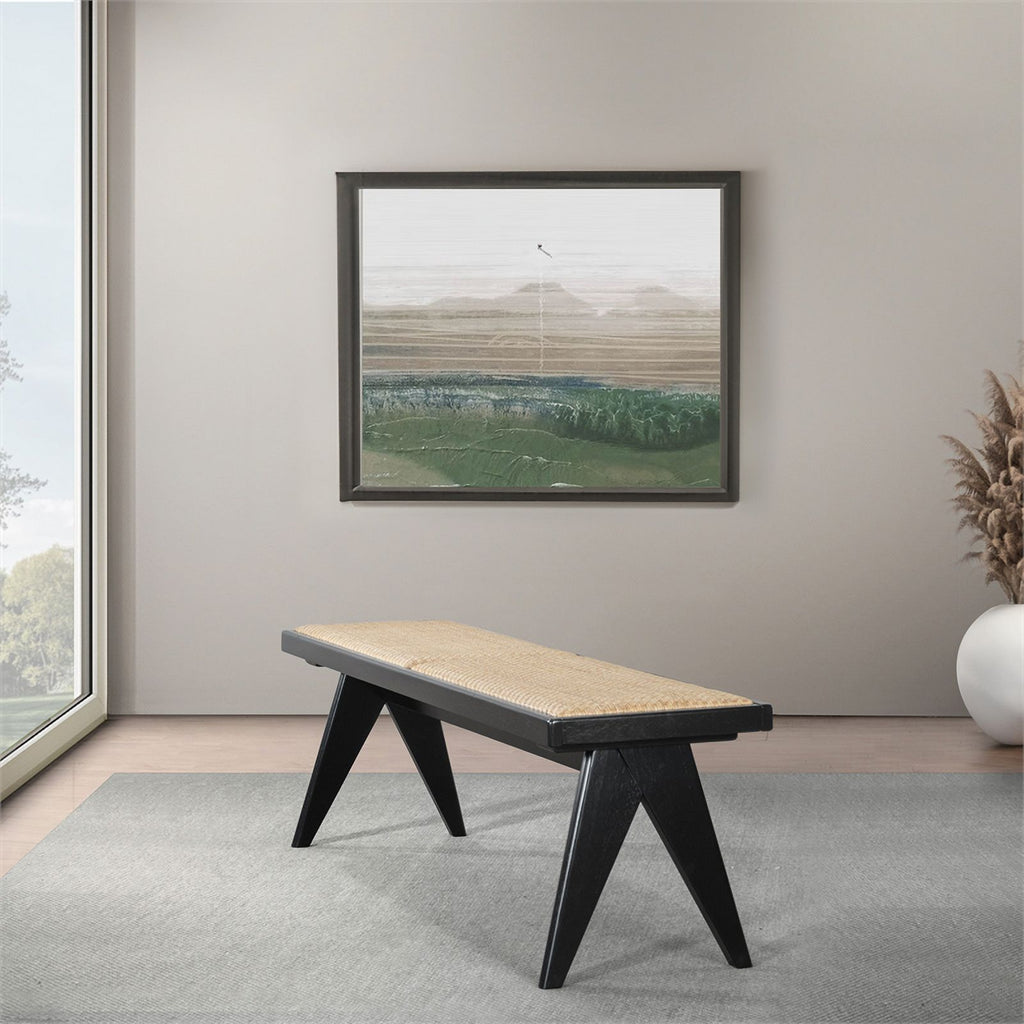 Camel Natural Rattan Dining Bench L76159