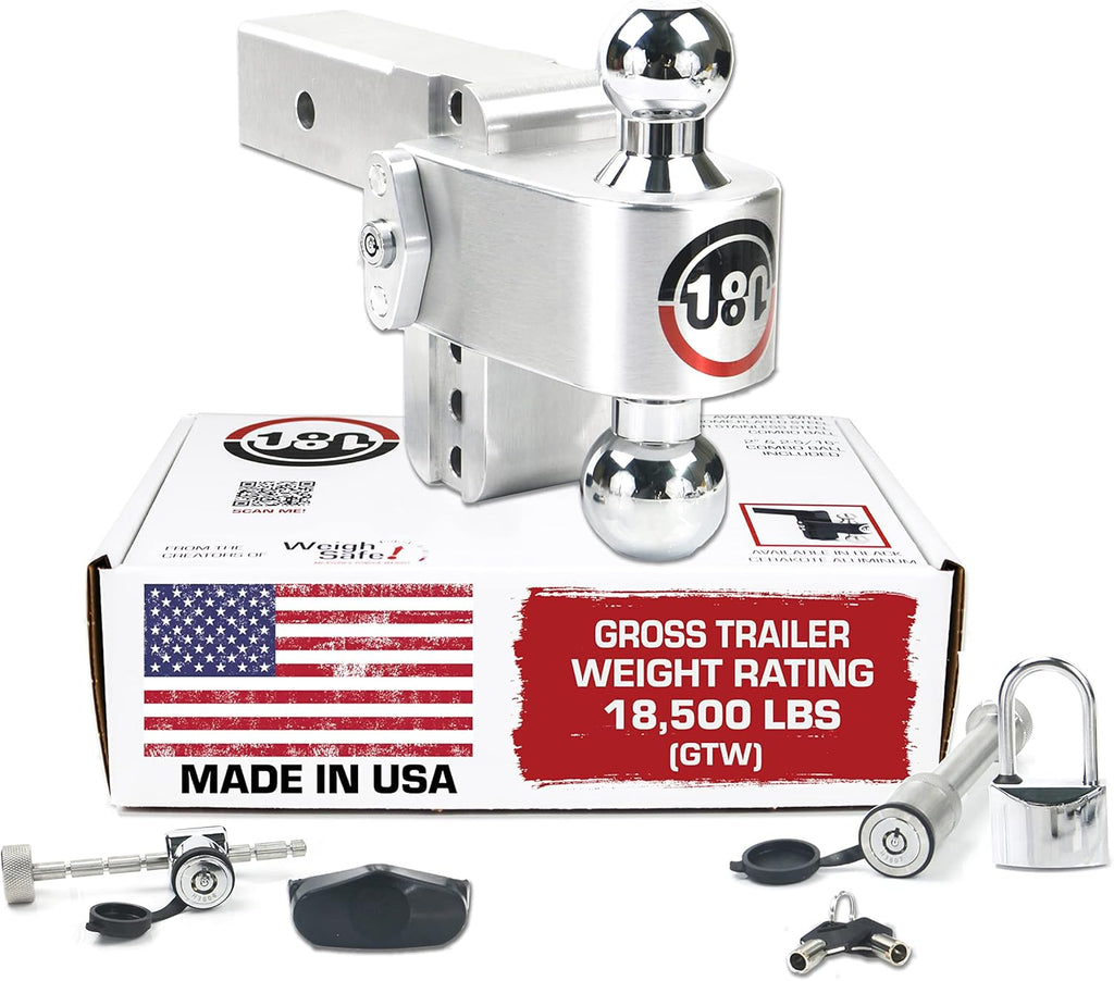Aluminum Adjustable 10" Drop Hitch with Chromed Steel Ball for 2.5" Receiver F49586