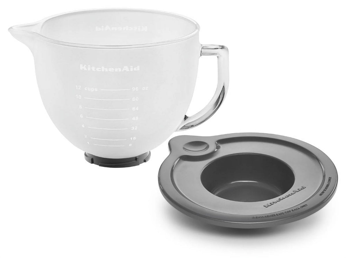 Frosted Glass Bowl with Lid, 5-Quart K55962