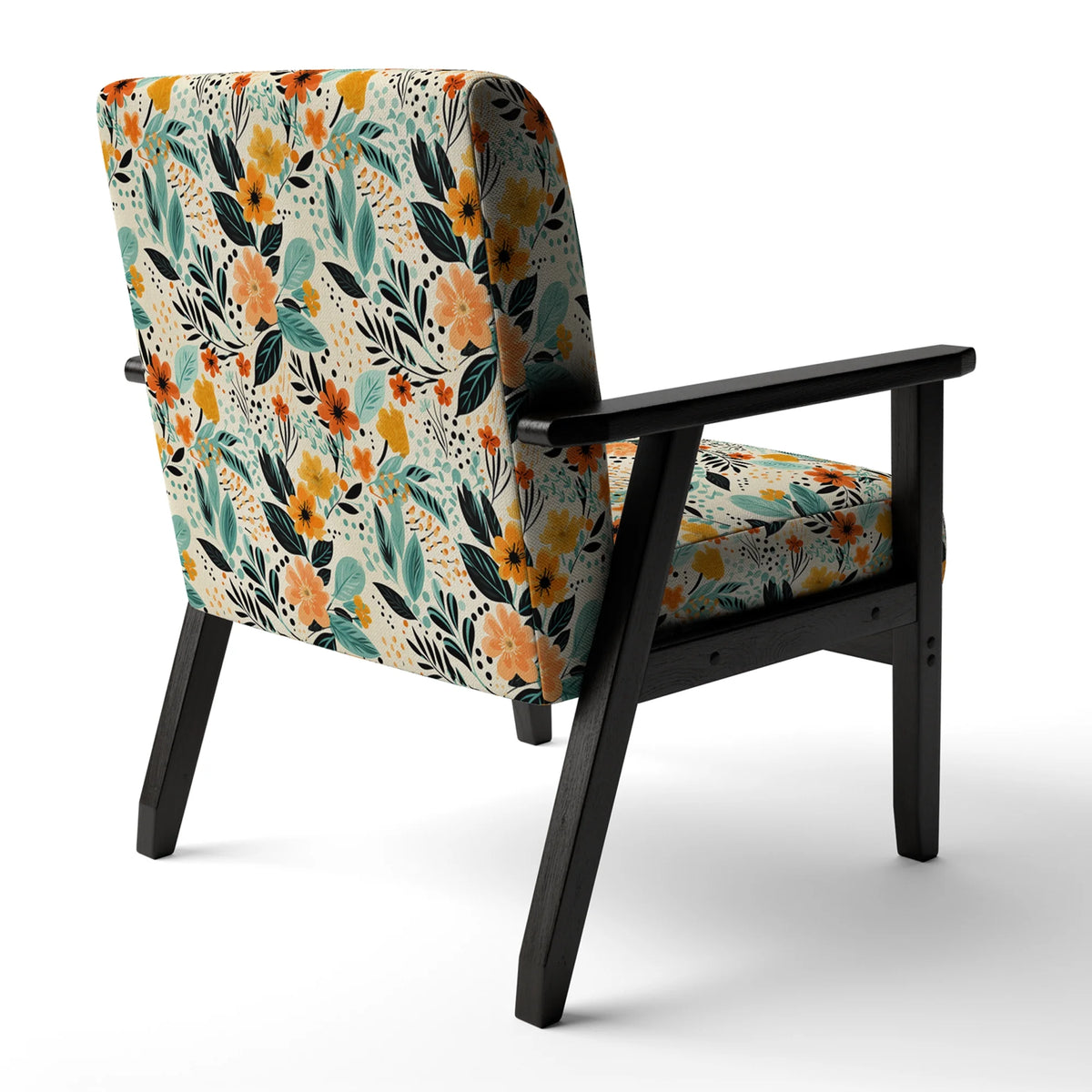 Upholstered Cottage Accent Chair and Floral Arm Chair I995
