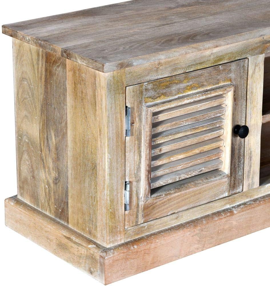 White Solid Mango Wood TV Cabinet 47.2x11.8x15.7 N3205