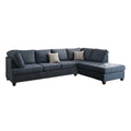 Blue Fabric L Shape Sectional Sofa with Reversible Chaise M9965