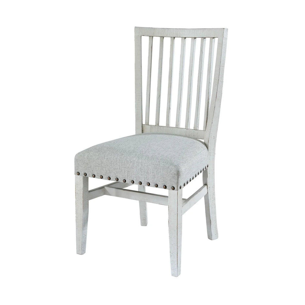 White Slat Back Side Chair 2 Pcs C478