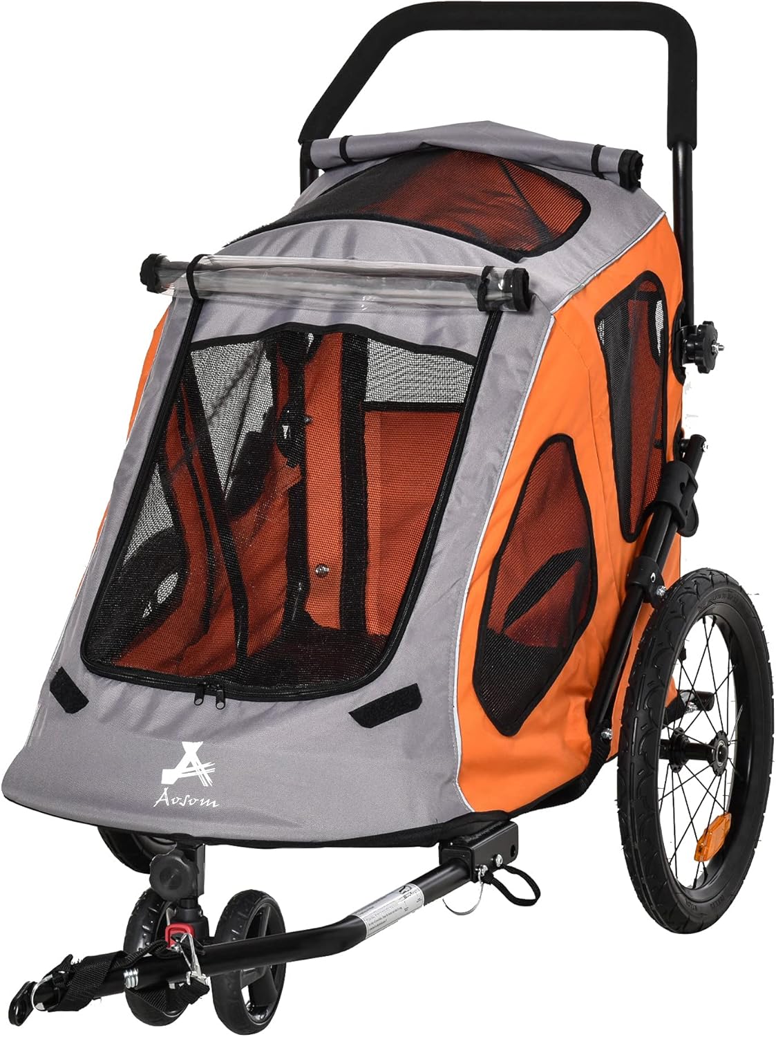 Dog Bike Trailer 2-in-1 Pet Stroller with 360 Swivel Wheel Z69455