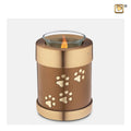 Bronze Paw Prints Tealight Candle Urn E70454