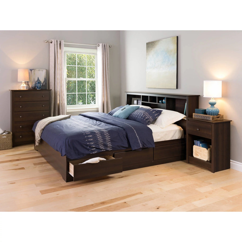 Espresso 1-Drawer Bedroom Nightstand R689