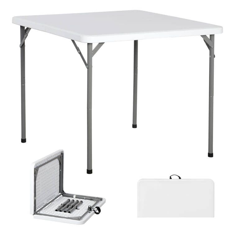 4ft Portable Folding Plastic Table with Handle, Black X210170