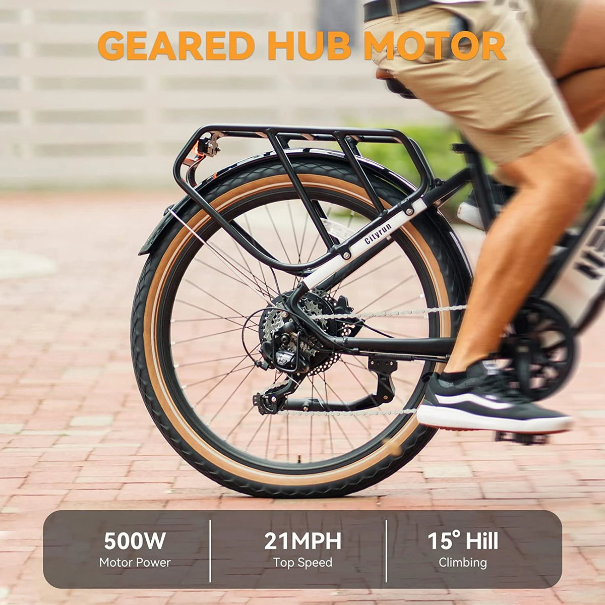500W 26" Electric Hybrid Bike with 48V 15Ah Removable Battery P6329