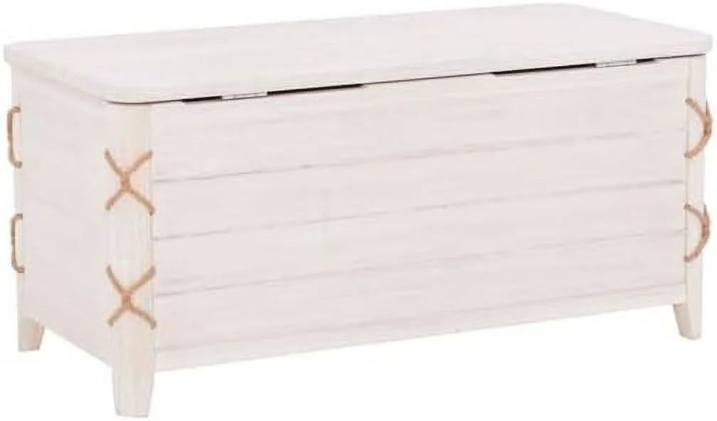 White Wood Storage Chest C35936