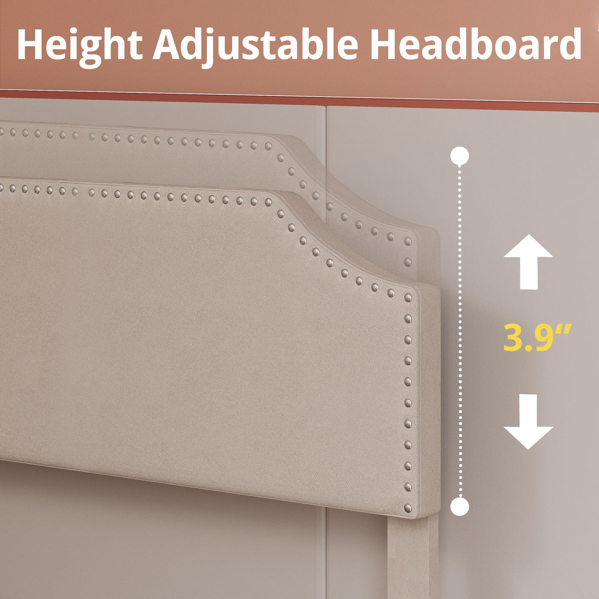 Upholstered Twin Bed Frame with Adjustable Headboard G150