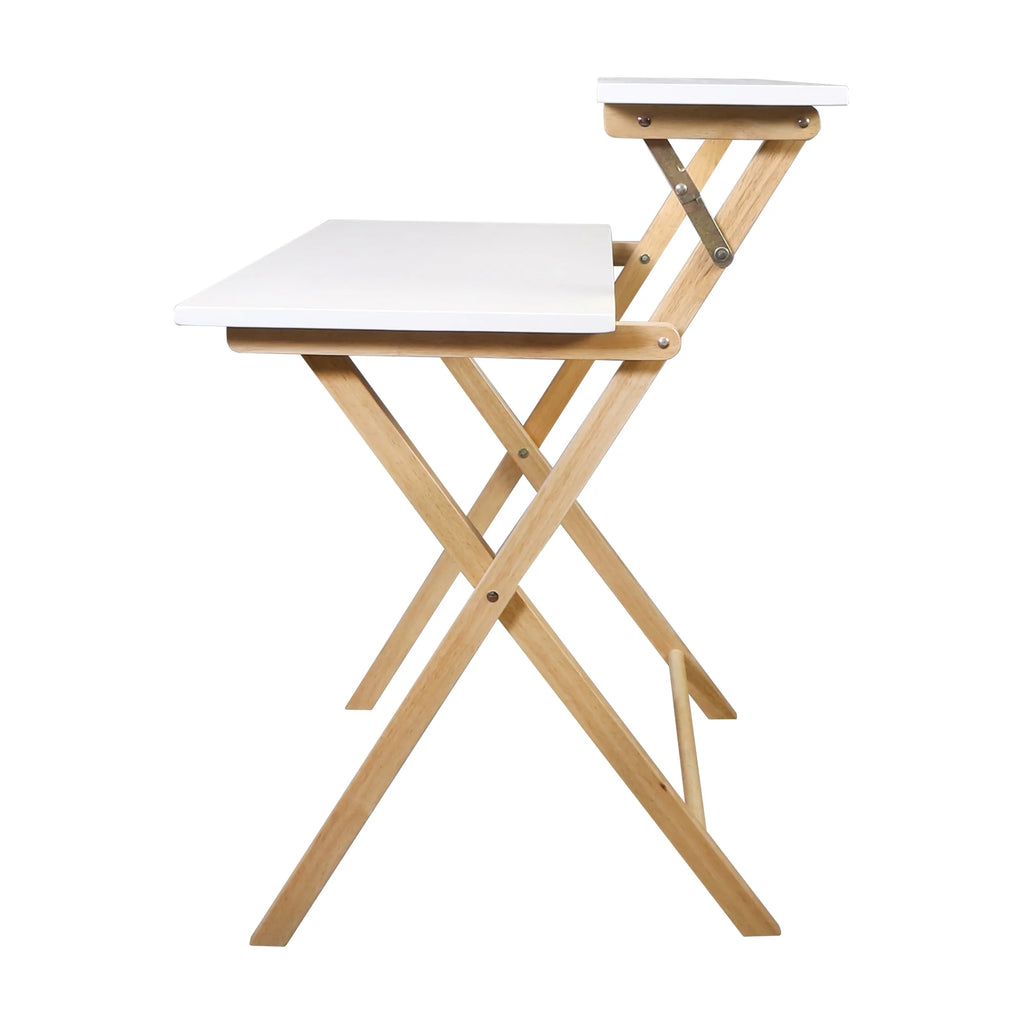 Solid Wood 2-tier Folding Laptop Desk R48991