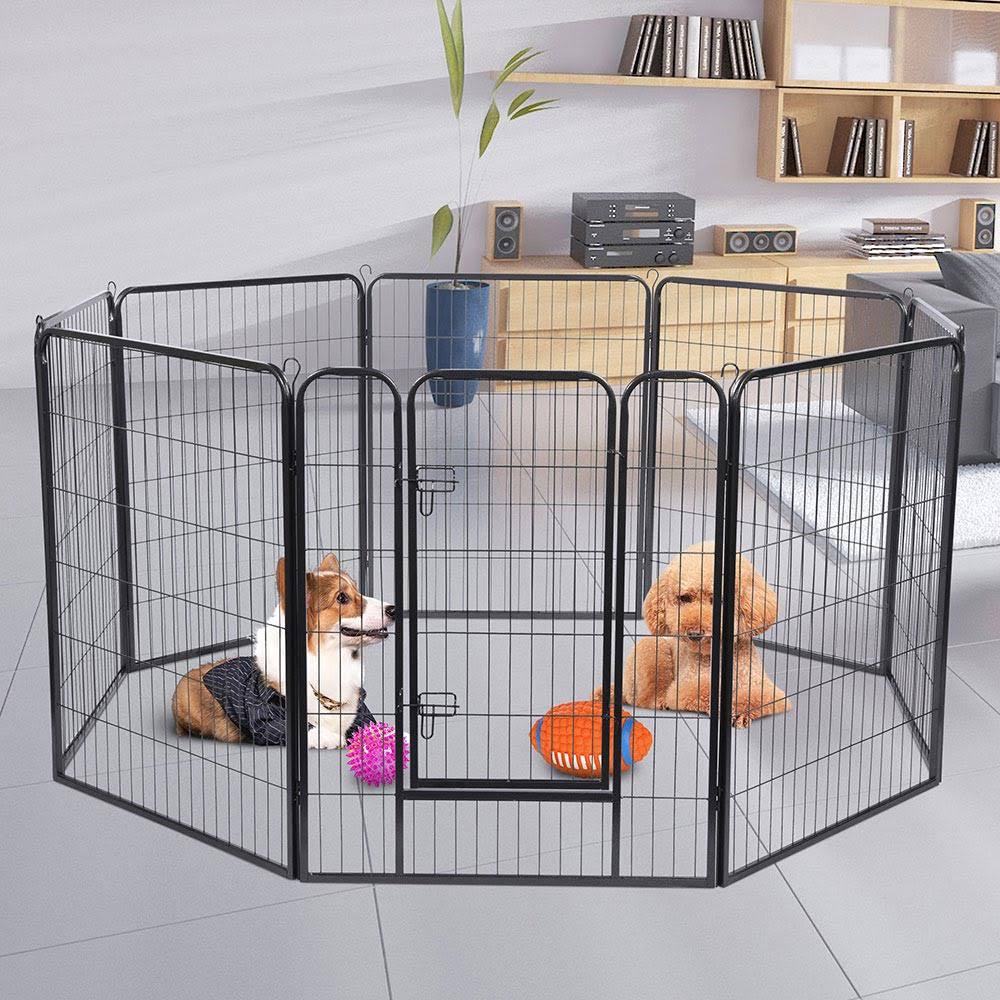 40x22 Tall 8-Panel Metal Dog Playpen Y548490