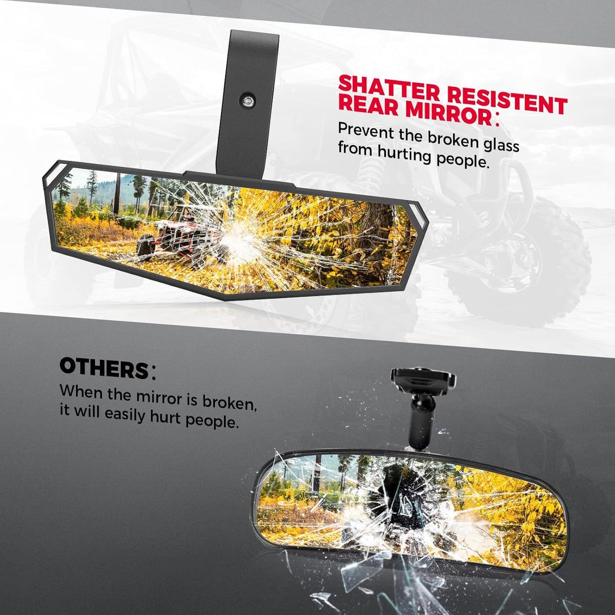 UTV Rear View Mirror with Convex Mirror Q4106