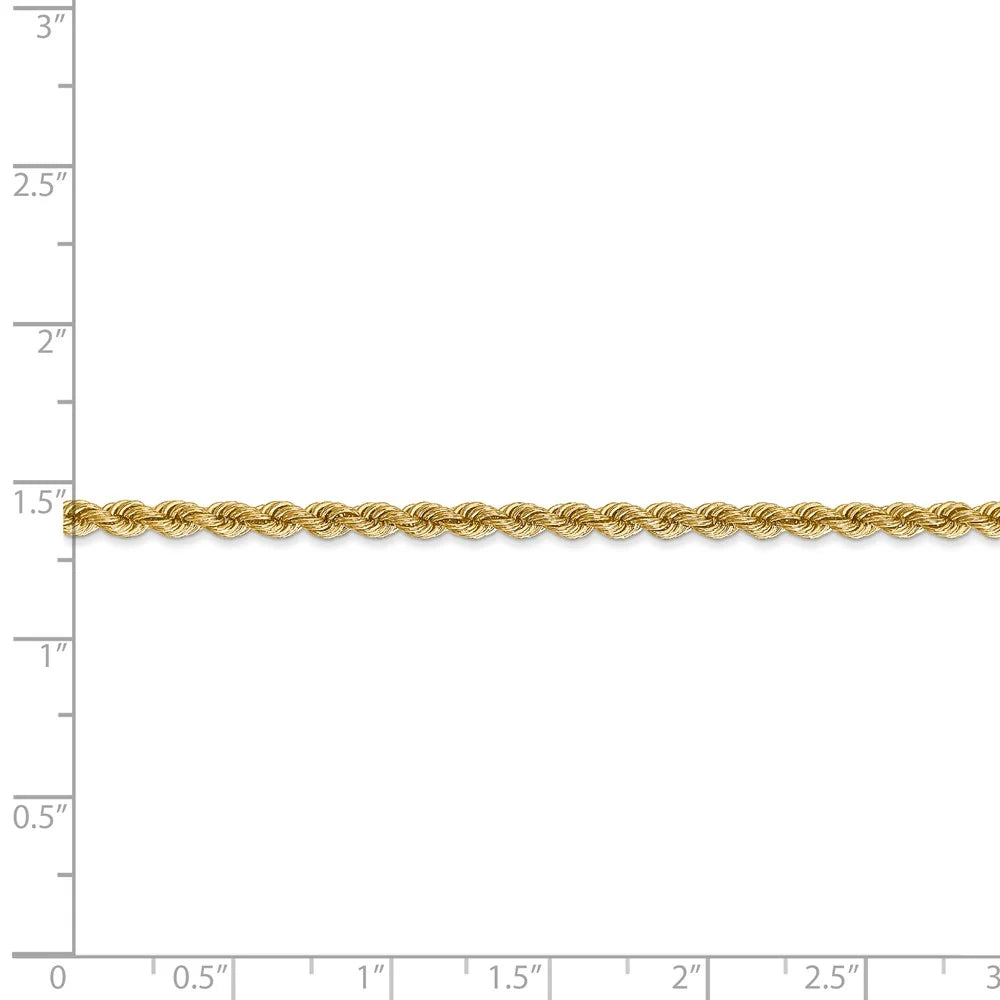 14kt Yellow Gold Rope Chain Bracelet 7 inch D7899