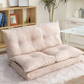 Beige Fabric Folding Chaise Lounge Sofa Floor Couch Q810099