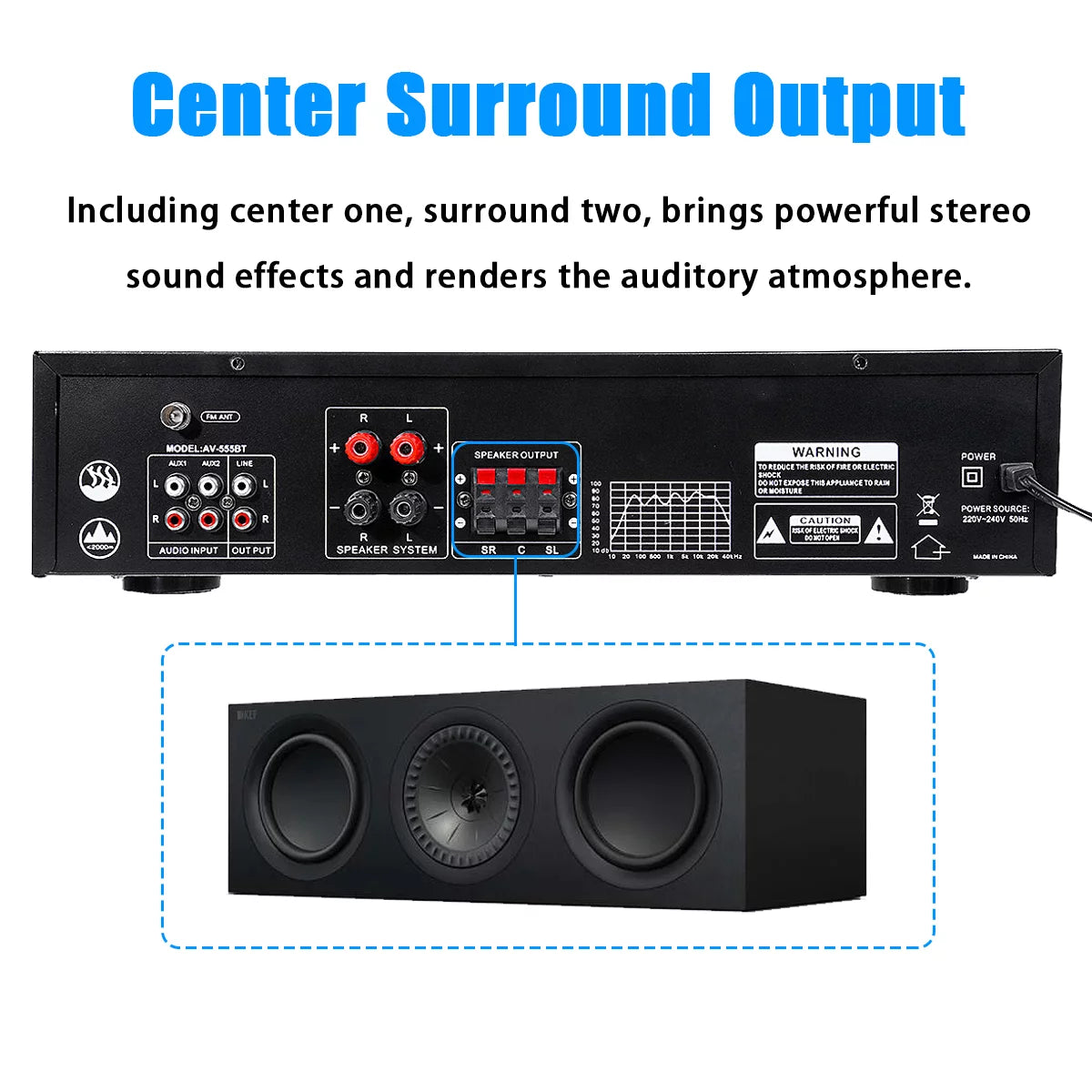 4000W Bluetooth Audio Power Amplifier Receiver J7608