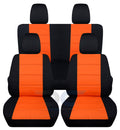 Black and Orange Cotton Seat Covers for Jeep Wrangler JK 2-Door Front and Rear D522840