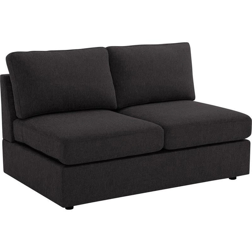 Dark Gray Fabric Sectional Sofa with Reversible Chaise R80565