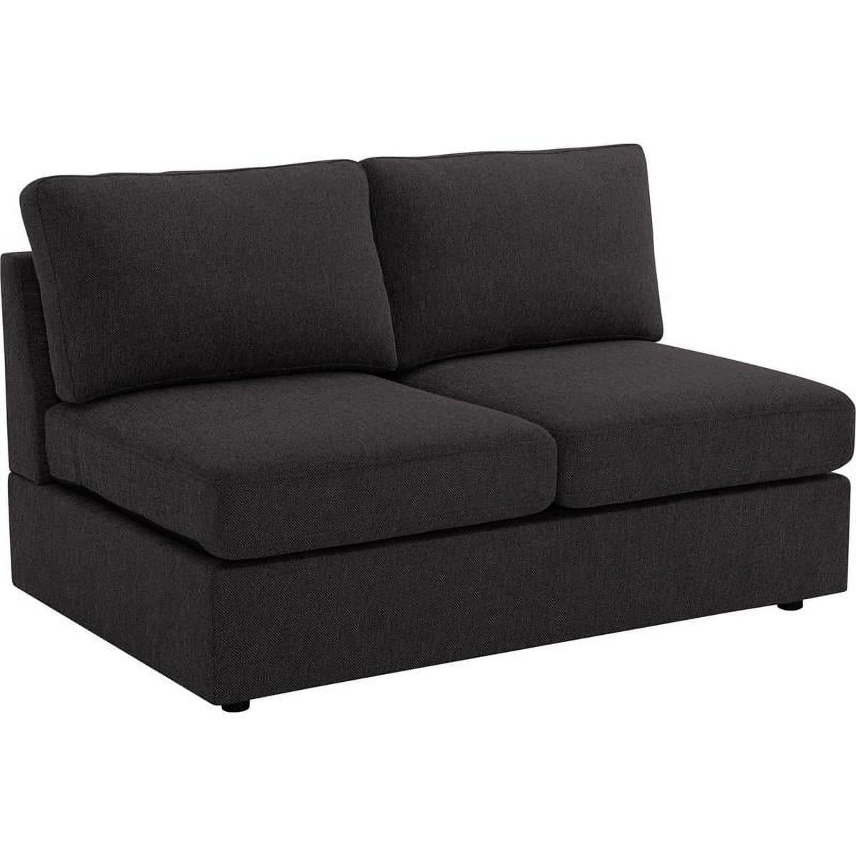 Dark Gray Fabric Sectional Sofa with Reversible Chaise R80565