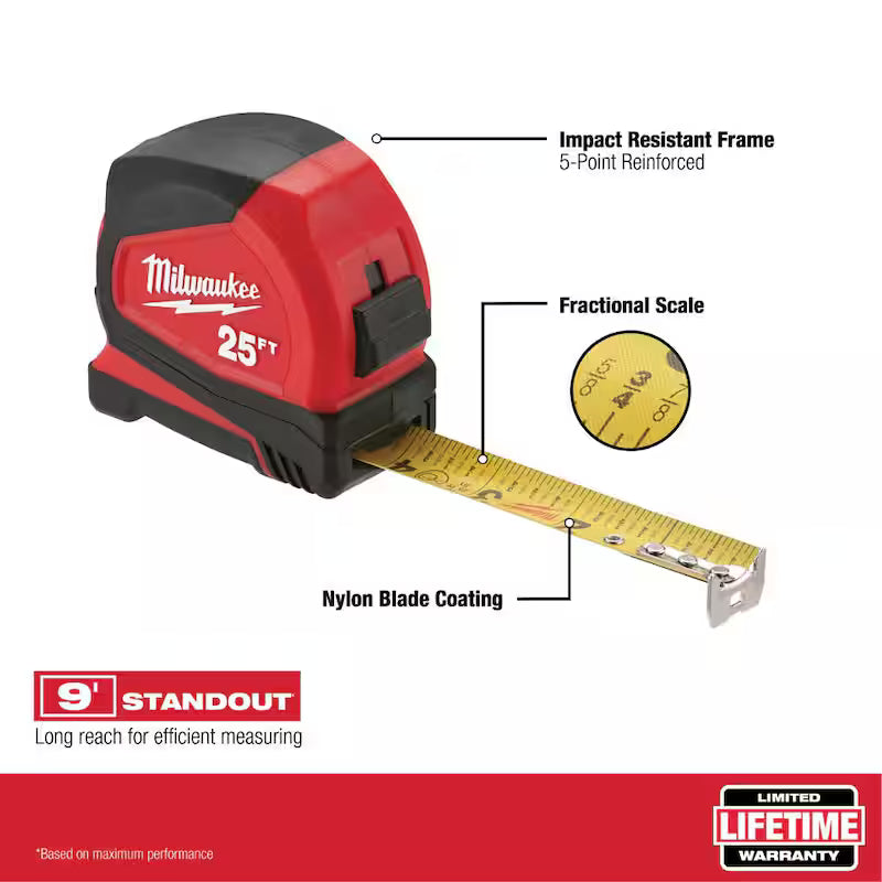 12 ft. Compact Tape Measure with Folding Utility Knife C321520