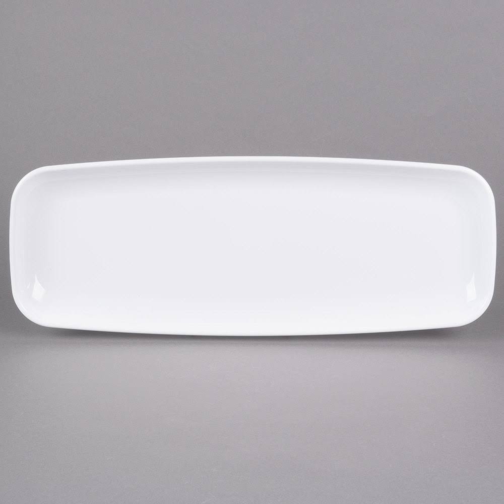 White Rectangular Polystyrene Platter / Catering Tray - 25/Case E9294