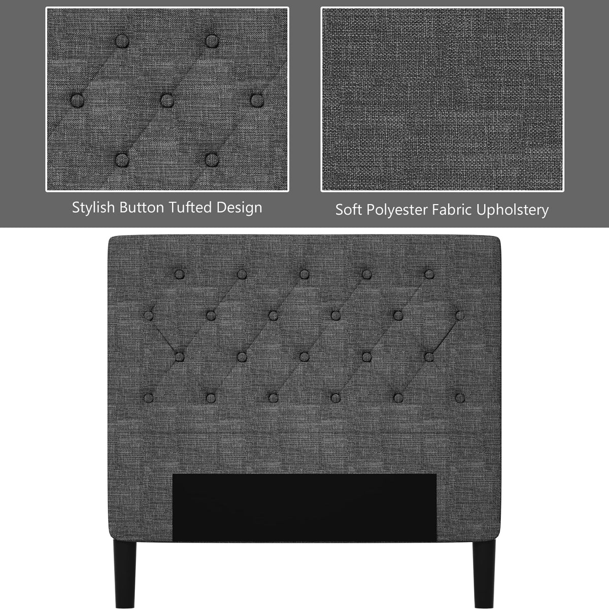 Twin Upholstered Bed Frame with Headboard Y904860