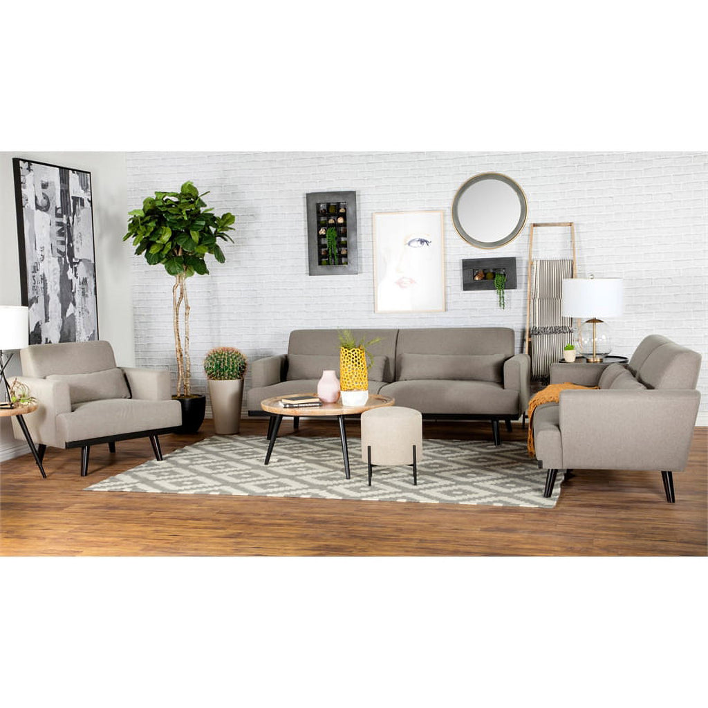 Gray Fabric Upholstered Loveseat Q8843